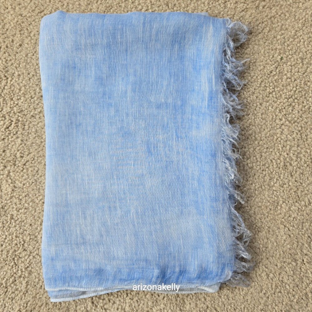 Theory Linen Modal Lightweight Breezy Blue Scarf - Picture 2 of 13